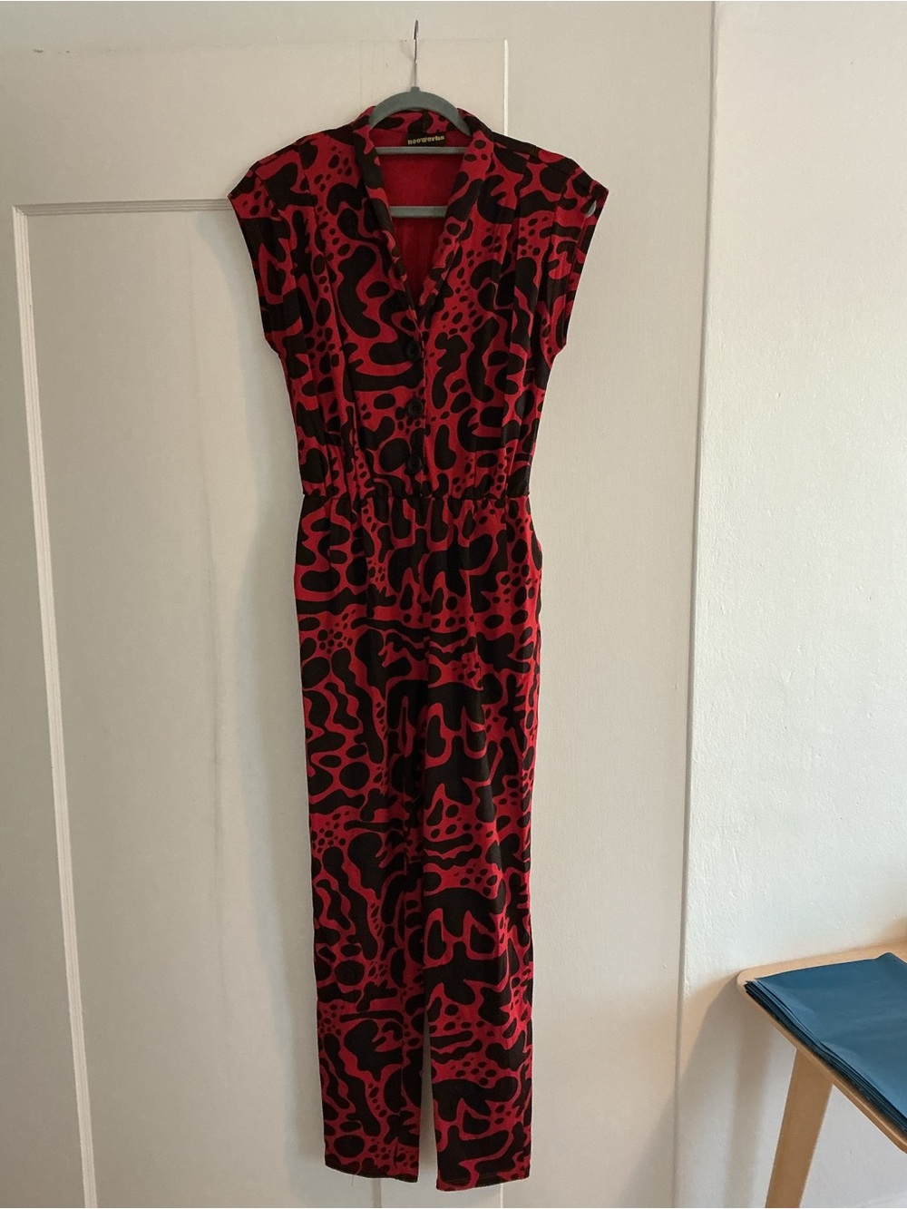 Nooworks Red and Black Patterned Magic Jumpsuit